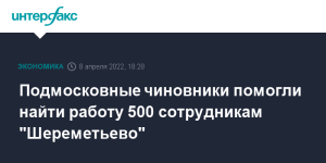 Подмосковные чиновники помогли найти работу 500 сотрудникам "Шереметьево"